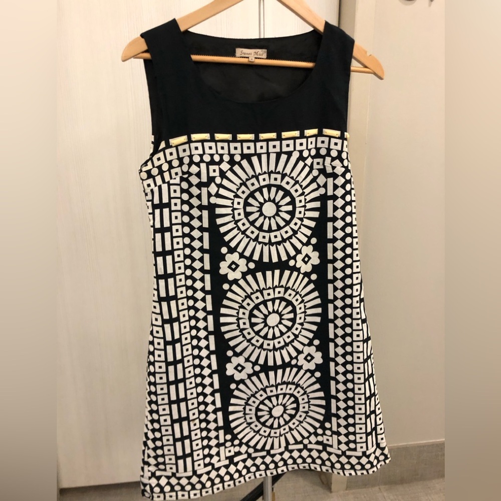 Dress, linen and cotton, lined